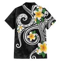 Kanaka Maoli Hawaii Plumeria Family Matching Off Shoulder Maxi Dress and Hawaiian Shirt Dancing Tentacles Black Style LT7 - Polynesian Pride