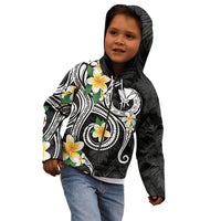 Kanaka Maoli Hawaii Plumeria Kid Hoodie Dancing Tentacles Black Style