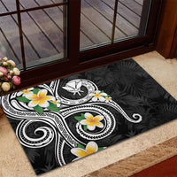 Kanaka Maoli Hawaii Plumeria Rubber Doormat Dancing Tentacles Black Style LT7 - Polynesian Pride