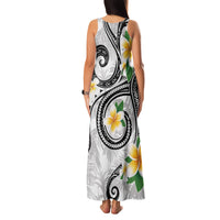 Kanaka Maoli Hawaii Plumeria Family Matching Tank Maxi Dress and Hawaiian Shirt Dancing Tentacles White Style LT7 - Polynesian Pride