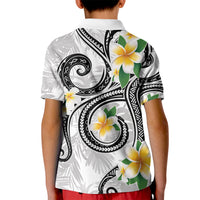 Kanaka Maoli Hawaii Plumeria Kid Polo Shirt Dancing Tentacles White Style