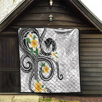 Kanaka Maoli Hawaii Plumeria Quilt Dancing Tentacles White Style