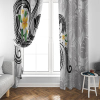 Kanaka Maoli Hawaii Plumeria Window Curtain Dancing Tentacles White Style LT7 - Polynesian Pride