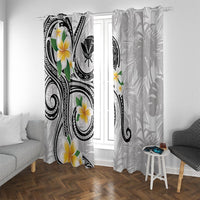 Kanaka Maoli Hawaii Plumeria Window Curtain Dancing Tentacles White Style LT7 With Grommets White - Polynesian Pride