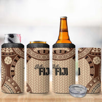 Bula Fiji Vintage 4 in 1 Can Cooler Tumbler Brown Masi Motifs LT7 - Polynesian Pride