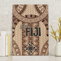 Bula Fiji Vintage Canvas Wall Art Brown Masi Motifs