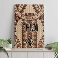 Bula Fiji Vintage Canvas Wall Art Brown Masi Motifs