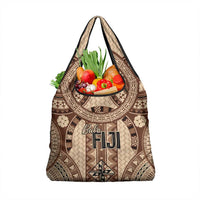 Bula Fiji Vintage Grocery Bag Brown Masi Motifs LT7 1-pack One Size Brown - Polynesian Pride