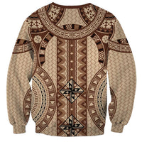 Bula Fiji Vintage Sweatshirt Brown Masi Motifs