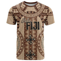 Bula Fiji Vintage T Shirt Brown Masi Motifs