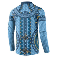 Bula Fiji Vintage Button Sweatshirt Prussian Blue Masi Motifs