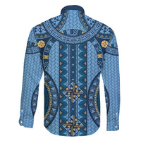 Bula Fiji Vintage Family Matching Summer Maxi Dress and Hawaiian Shirt Prussian Blue Masi Motifs