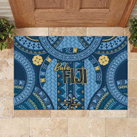 Bula Fiji Vintage Rubber Doormat Prussian Blue Masi Motifs