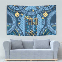 Bula Fiji Vintage Tapestry Prussian Blue Masi Motifs