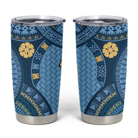 Bula Fiji Vintage Tumbler Cup Prussian Blue Masi Motifs