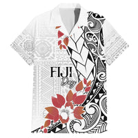 Bula Fiji Day Family Matching Off Shoulder Short Dress and Hawaiian Shirt Tagimaucia on Masi Pattern