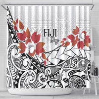 Bula Fiji Day Shower Curtain Tagimaucia on Masi Pattern