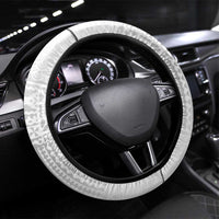 Bula Fiji Day Steering Wheel Cover Tagimaucia on Masi Pattern LT7 Universal Fit White - Polynesian Pride