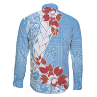 Bula Fiji Day Family Matching Puletasi and Hawaiian Shirt Tagimaucia on Masi Pattern - Turquoise