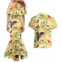 Aloha Hawaii Couples Matching Mermaid Dress and Hawaiian Shirt I'iwi on Mamane Pastel Cream