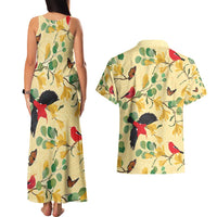 Aloha Hawaii Couples Matching Tank Maxi Dress and Hawaiian Shirt I'iwi on Mamane Pastel Cream