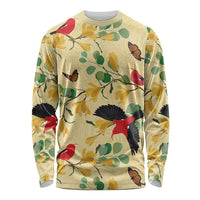 Aloha Hawaii Long Sleeve Shirt I'iwi on Mamane Pastel Cream LT7 Unisex Light Yellow - Polynesian Pride