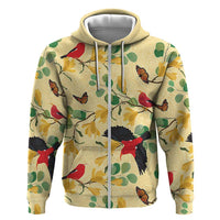 Aloha Hawaii Zip Hoodie I'iwi on Mamane Pastel Cream LT7 Zip Hoodie Light Yellow - Polynesian Pride