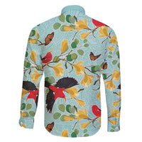 Aloha Hawaii Family Matching Off Shoulder Short Dress and Hawaiian Shirt I'iwi on Mamane Pastel Turquoise