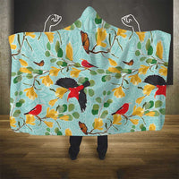 Aloha Hawaii Hooded Blanket I'iwi on Mamane Pastel Turquoise