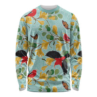 Aloha Hawaii Long Sleeve Shirt I'iwi on Mamane Pastel Turquoise LT7 Unisex Turquoise - Polynesian Pride