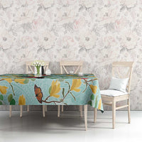 Aloha Hawaii Tablecloth I'iwi on Mamane Pastel Turquoise