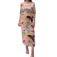 Aloha Hawaii Family Matching Puletasi and Hawaiian Shirt I'iwi on Mamane Pastel Pink