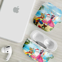 Have Yourself A Beachy Little Christmas AirPods Case with Santa Chilling - Polynesian Pride