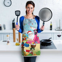 Have Yourself A Beachy Little Christmas Apron with Santa Chilling - Polynesian Pride