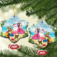 Have Yourself A Beachy Little Christmas Ceramic Ornament with Santa Chilling - Polynesian Pride