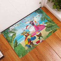 Have Yourself A Beachy Little Christmas Rubber Doormat with Santa Chilling - Polynesian Pride