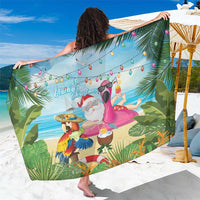 Have Yourself A Beachy Little Christmas Sarong with Santa Chilling LT7 One Size 44 x 66 inches Colorful - Polynesian Pride