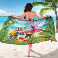 Have Yourself A Beachy Little Christmas Sarong with Santa Chilling LT7 - Polynesian Pride