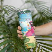 Have Yourself A Beachy Little Christmas Skinny Tumbler with Santa Chilling - Polynesian Pride