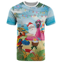 Have Yourself A Beachy Little Christmas T Shirt with Santa Chilling - Polynesian Pride