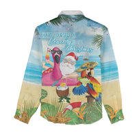 Have Yourself A Beachy Little Christmas Women Casual Shirt with Santa Chilling LT7 - Polynesian Pride