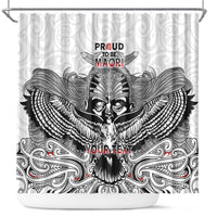 Aotearoa Personalized Shower Curtain Proud To Be Maori LT7 White - Polynesian Pride