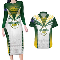 Cook Islands Rugby Custom Couples Matching Long Sleeve Bodycon Dress and Hawaiian Shirt Kuki's Aitu Champions LT7 Colorful - Polynesian Pride