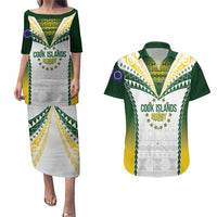Cook Islands Rugby Custom Couples Matching Puletasi and Hawaiian Shirt Kuki's Aitu Champions LT7 Colorful - Polynesian Pride