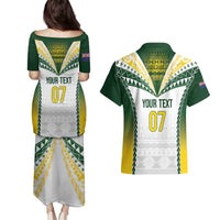 Cook Islands Rugby Custom Couples Matching Puletasi and Hawaiian Shirt Kuki's Aitu Champions - Polynesian Pride