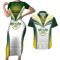 Cook Islands Rugby Custom Couples Matching Short Sleeve Bodycon Dress and Hawaiian Shirt Kuki's Aitu Champions LT7 Colorful - Polynesian Pride