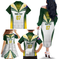 Cook Islands Rugby Custom Family Matching Off The Shoulder Long Sleeve Dress and Hawaiian Shirt Kuki's Aitu Champions LT7 - Polynesian Pride