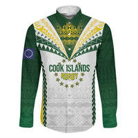 Cook Islands Rugby Custom Family Matching Puletasi and Hawaiian Shirt Kuki's Aitu Champions LT7 Dad's Shirt - Long Sleeve Colorful - Polynesian Pride