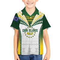Cook Islands Rugby Custom Family Matching Tank Maxi Dress and Hawaiian Shirt Kuki's Aitu Champions - Polynesian Pride