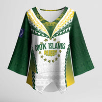 Cook Islands Rugby Custom Kimono Sleeve Blouse Kuki's Aitu Champions - Polynesian Pride